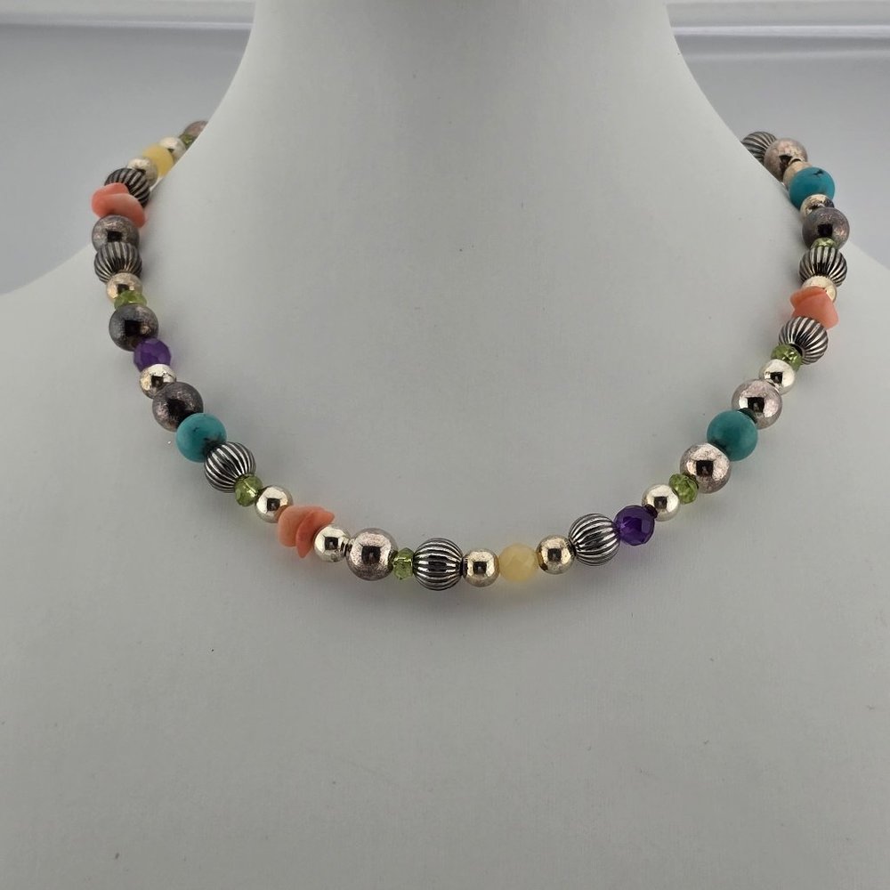 Beautiful Color Necklace - Stamped 925 - CP